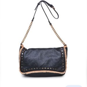 Urban Expressions Savannah Vegan Leather Crossbody Bag Purse Fur Lined